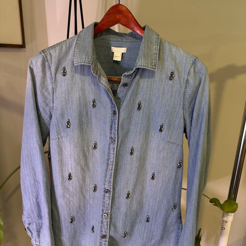 Embroidered Denim Shirt